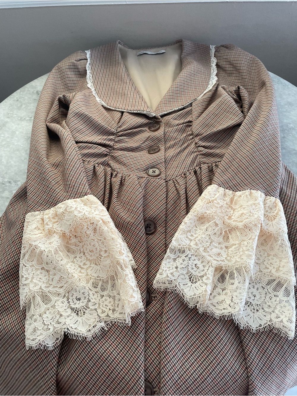 House of CB Sable Brown Puppytooth Check Mini Dress - Picture 9 of 15